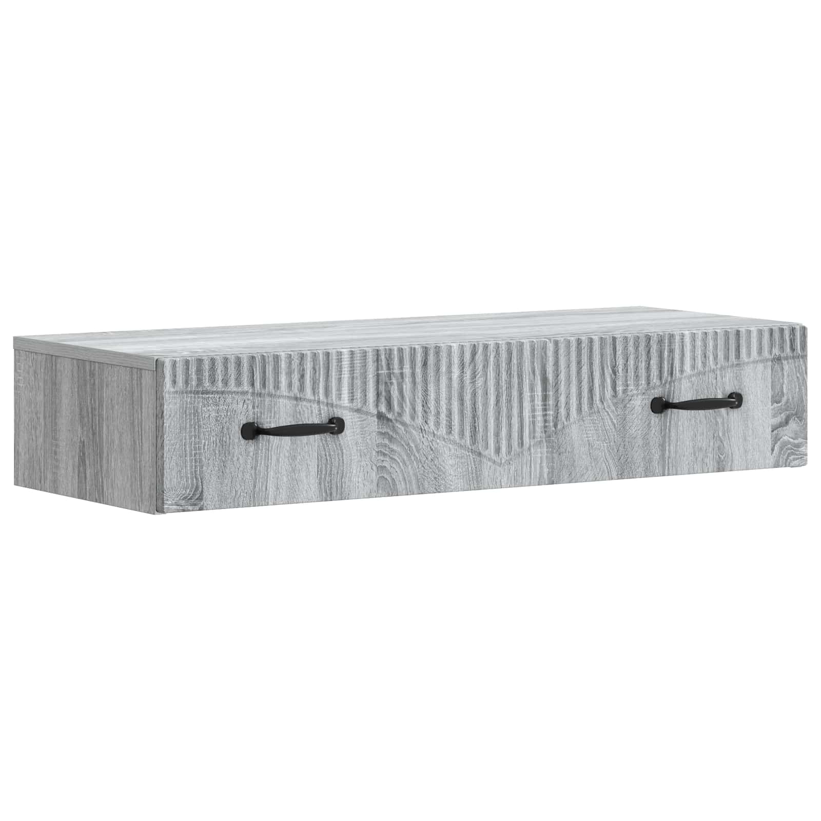 vidaXL Wandmontage Zijtafel Zwart 59 x 34,5 x 17 cm Bewerkt hout