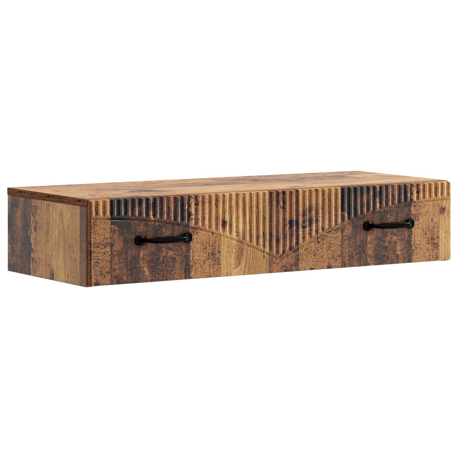 vidaXL Wandmontage Zijtafel Zwart 59 x 34,5 x 17 cm Bewerkt hout