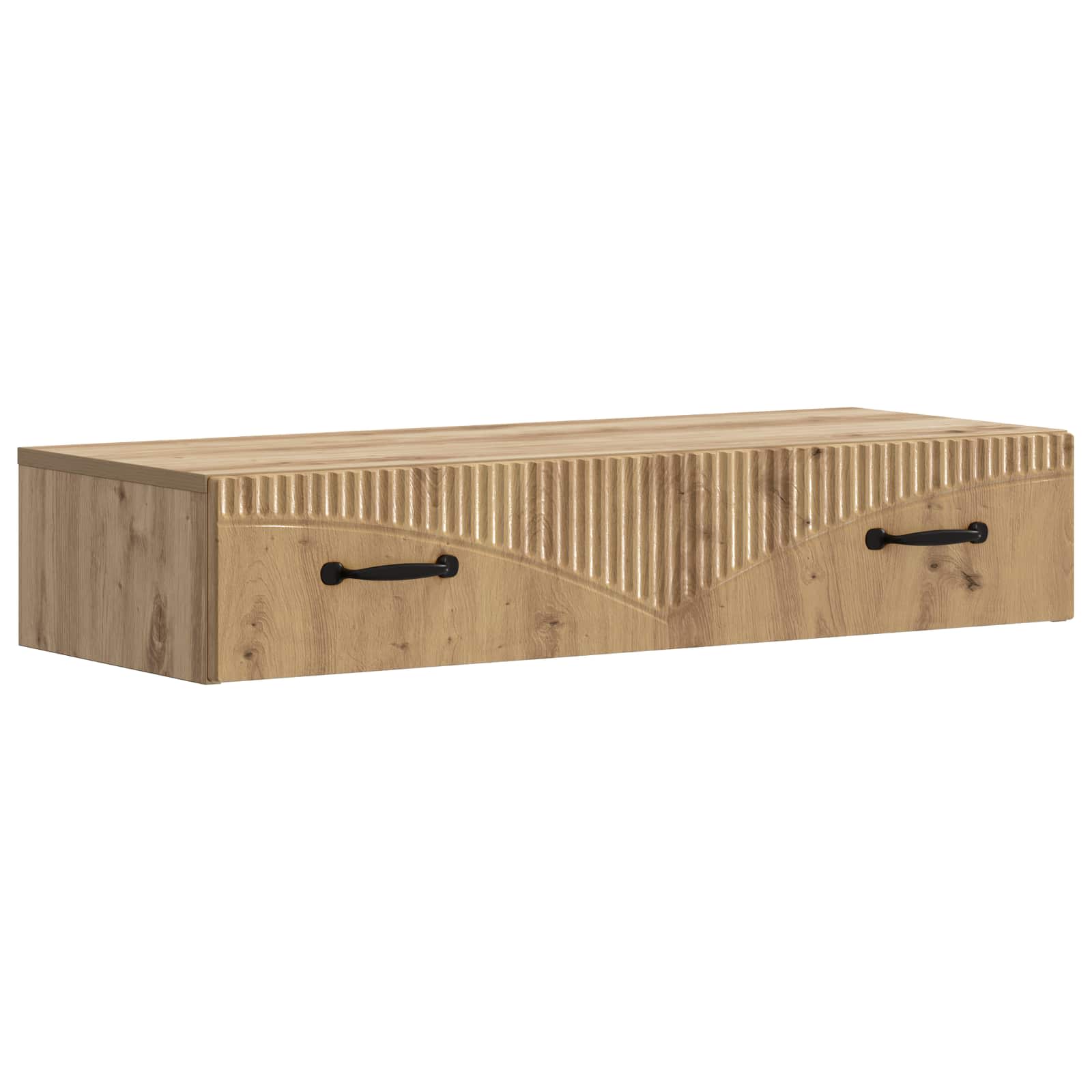 vidaXL Wandmontage Zijtafel Zwart 59 x 34,5 x 17 cm Bewerkt hout