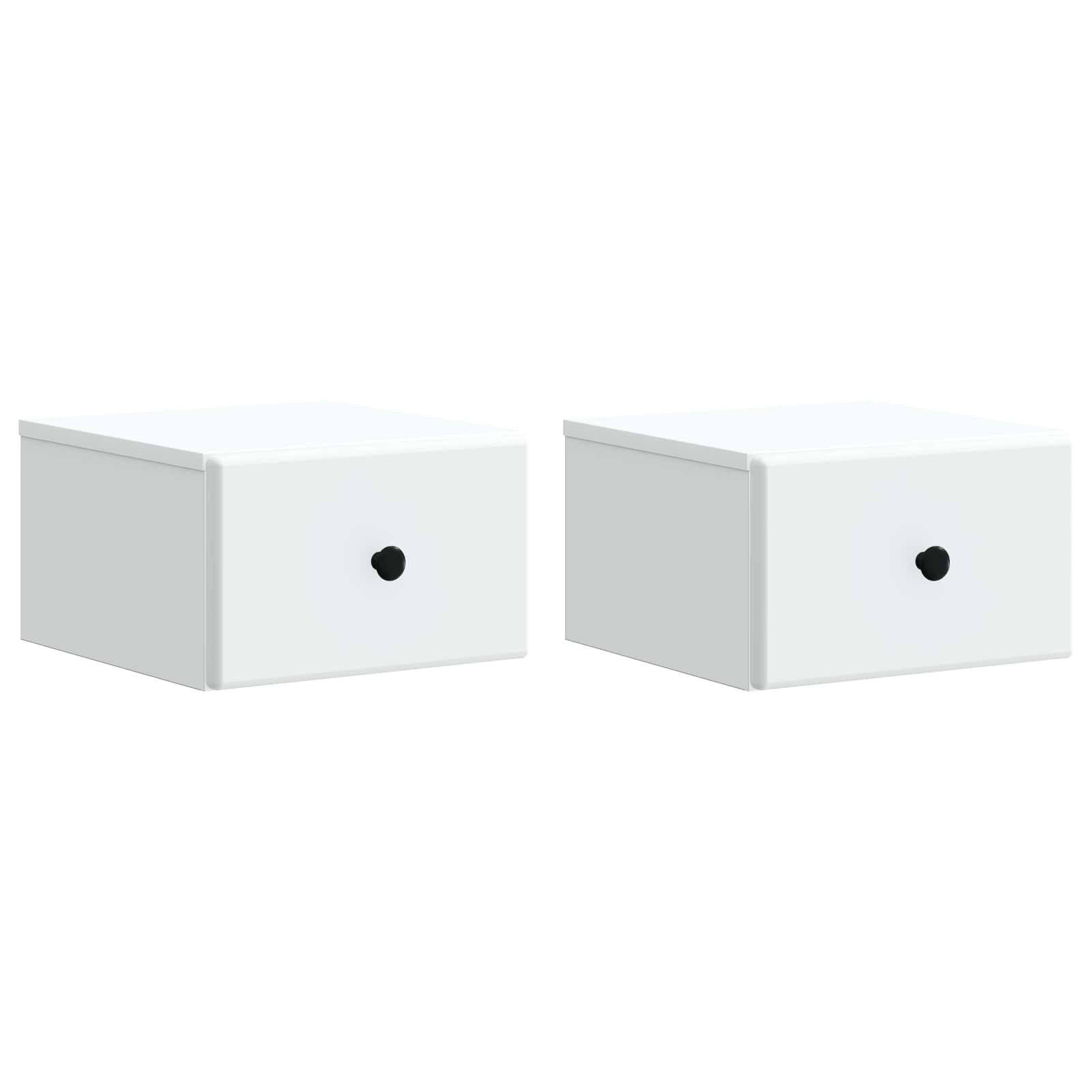 vidaXL Wandbeugel Bedkast 2 pcs Wit 34,5 x 33 x 20 cm Bewerkt hout