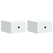 vidaXL Wandbeugel Bedkast 2 pcs Wit 34,5 x 33 x 20 cm Bewerkt hout