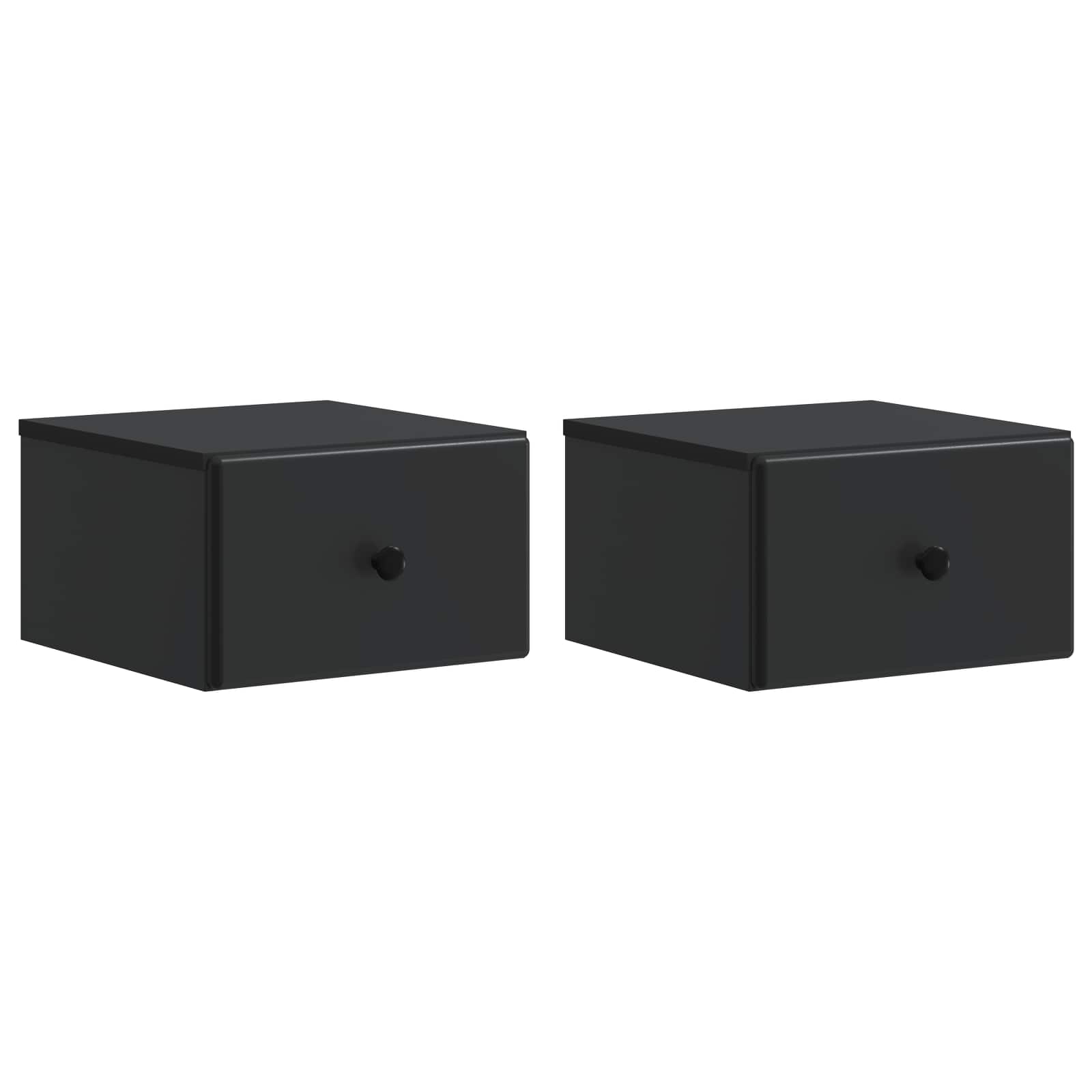 vidaXL Wandbeugel Bedkast 2 pcs Wit 34,5 x 33 x 20 cm Bewerkt hout