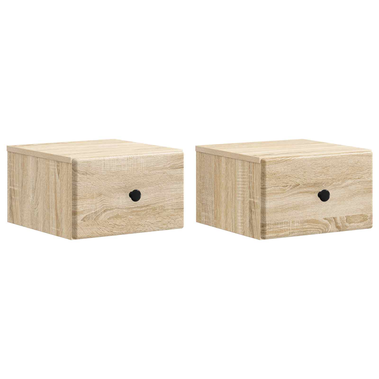 vidaXL Wandbeugel Bedkast 2 pcs Wit 34,5 x 33 x 20 cm Bewerkt hout