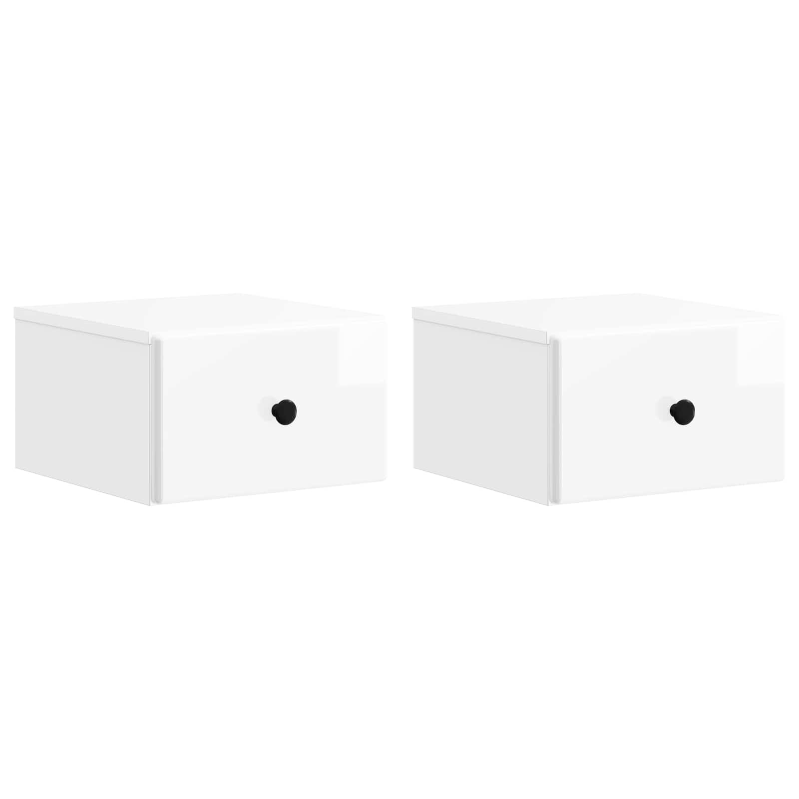 vidaXL Wandbeugel Bedkast 2 pcs Wit 34,5 x 33 x 20 cm Bewerkt hout