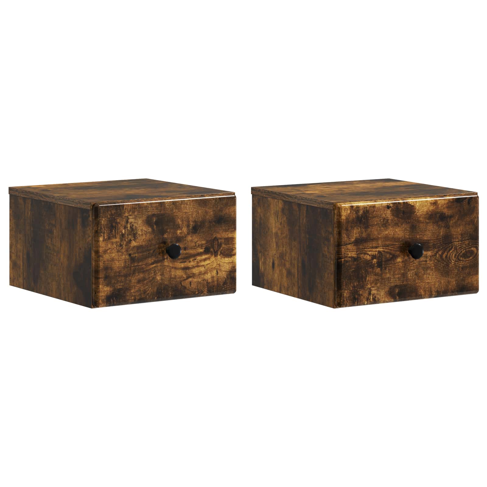 vidaXL Wandbeugel Bedkast 2 pcs Wit 34,5 x 33 x 20 cm Bewerkt hout