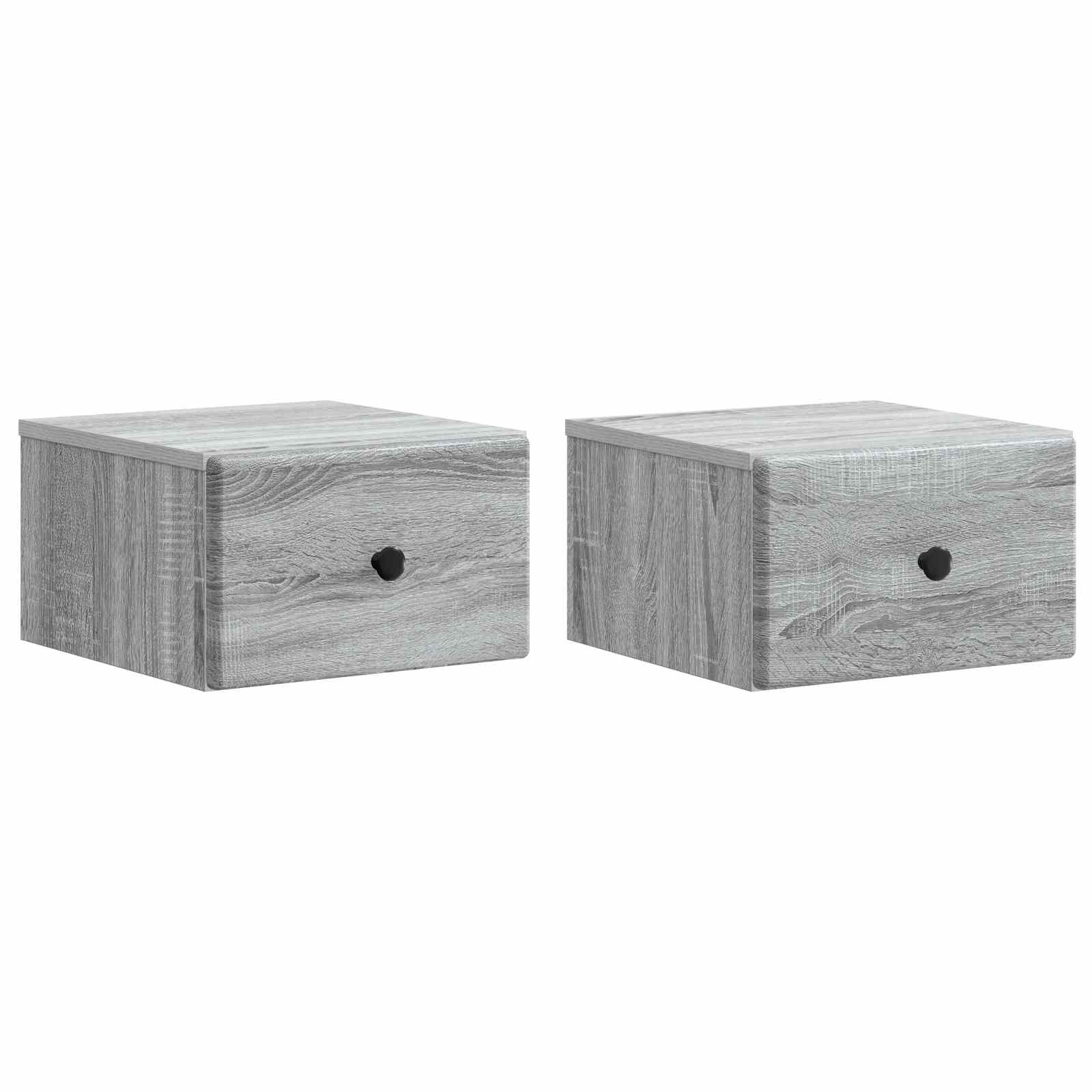 vidaXL Wandbeugel Bedkast 2 pcs Wit 34,5 x 33 x 20 cm Bewerkt hout