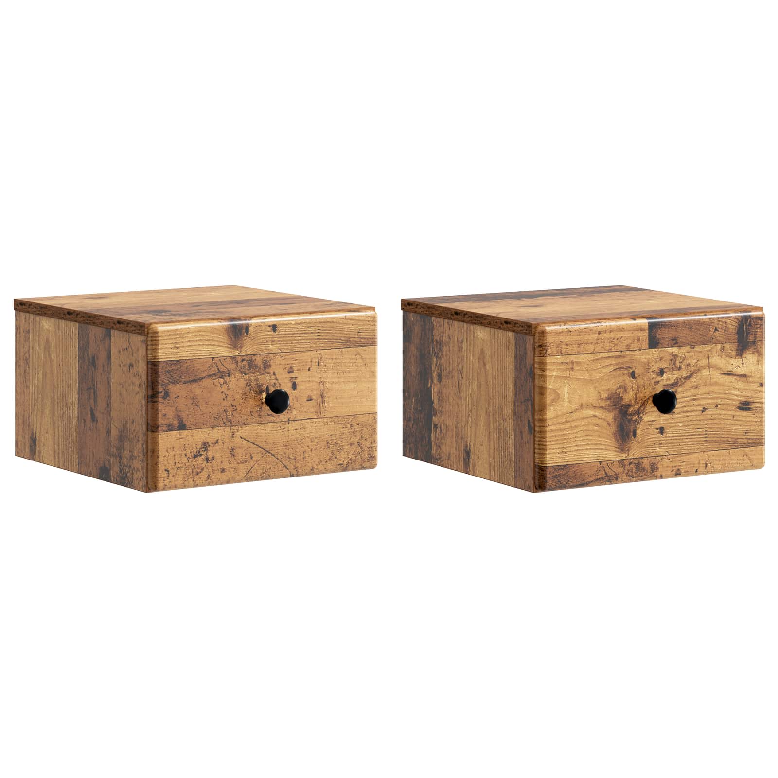 vidaXL Wandbeugel Bedkast 2 pcs Wit 34,5 x 33 x 20 cm Bewerkt hout