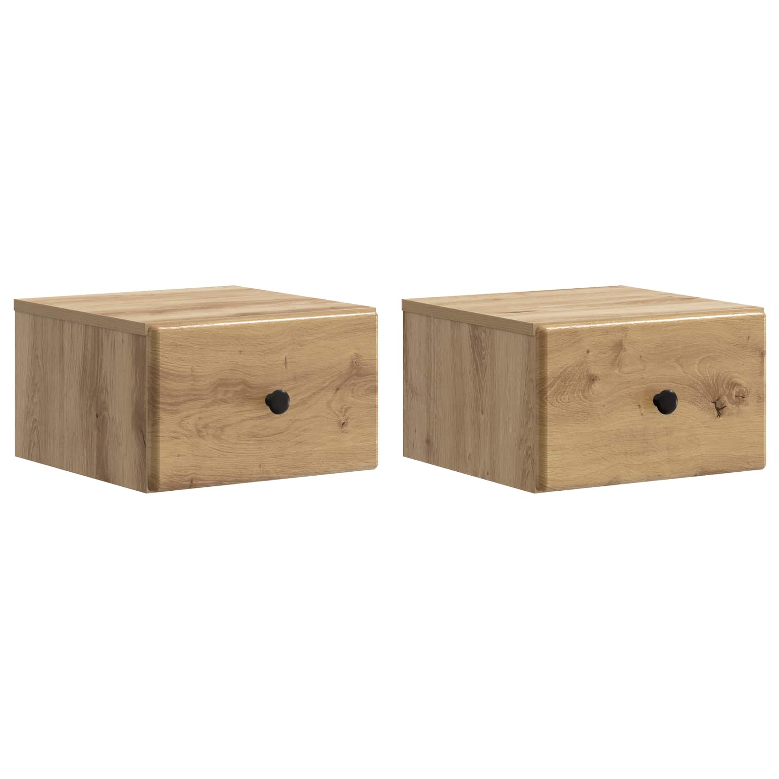 vidaXL Wandbeugel Bedkast 2 pcs Wit 34,5 x 33 x 20 cm Bewerkt hout