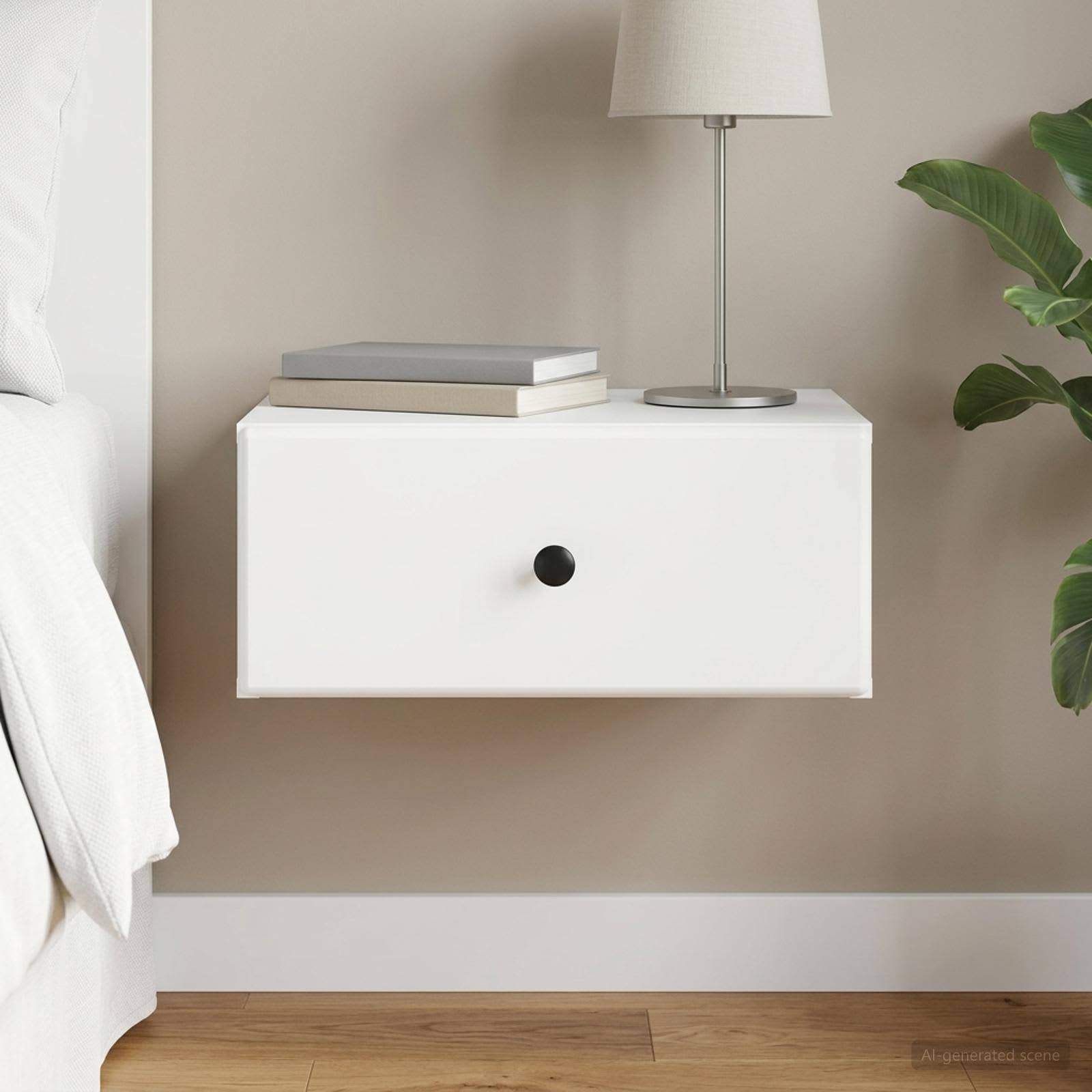 vidaXL Wandbeugel Bedkast Zwart 49 x 34,5 x 20 cm Bewerkt hout
