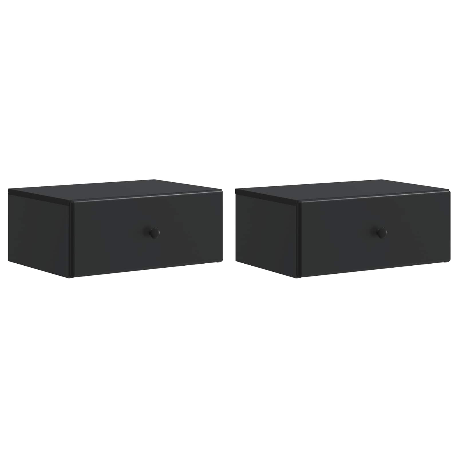 vidaXL Wandbeugel Bedkast Zwart 49 x 34,5 x 20 cm Bewerkt hout