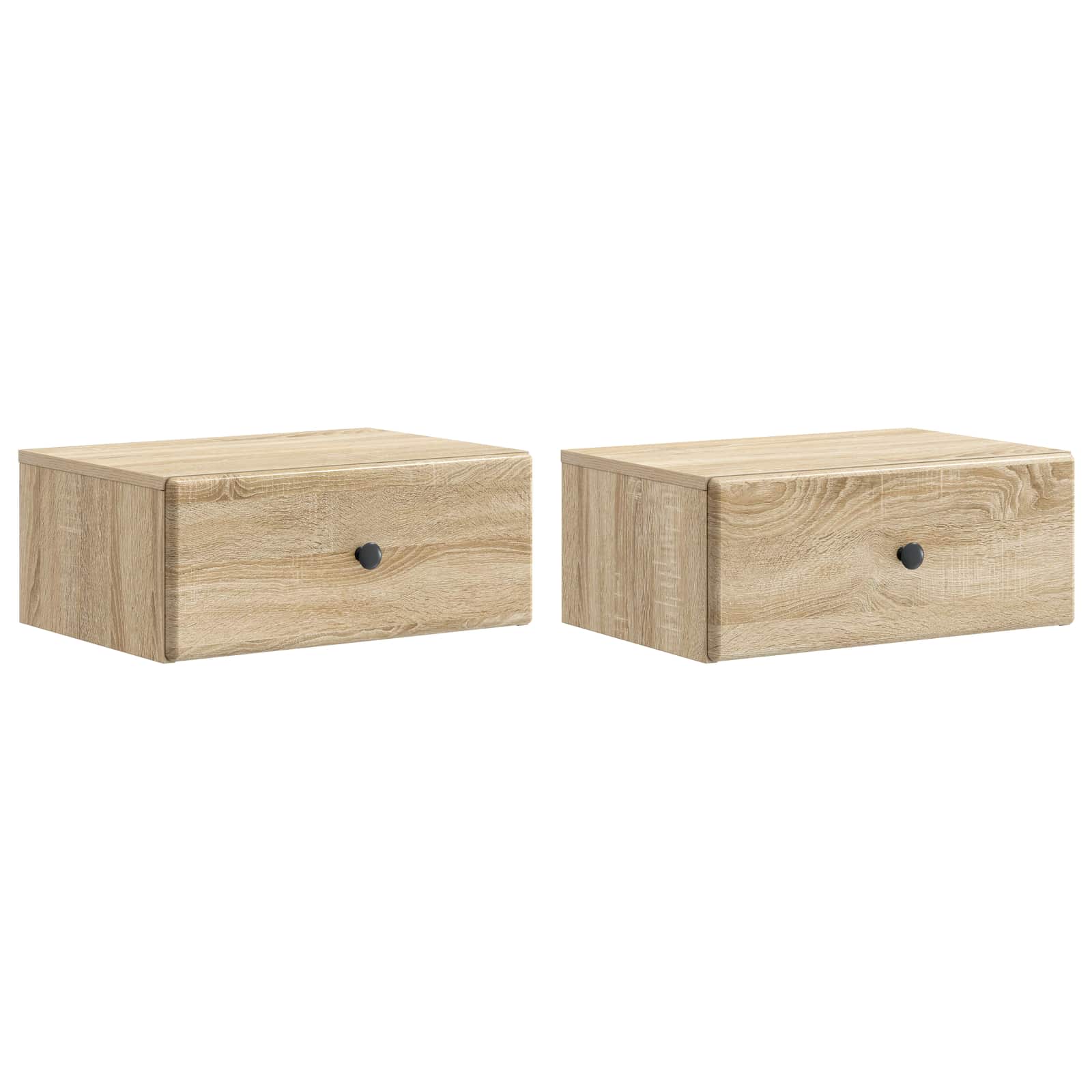vidaXL Wandbeugel Bedkast Zwart 49 x 34,5 x 20 cm Bewerkt hout