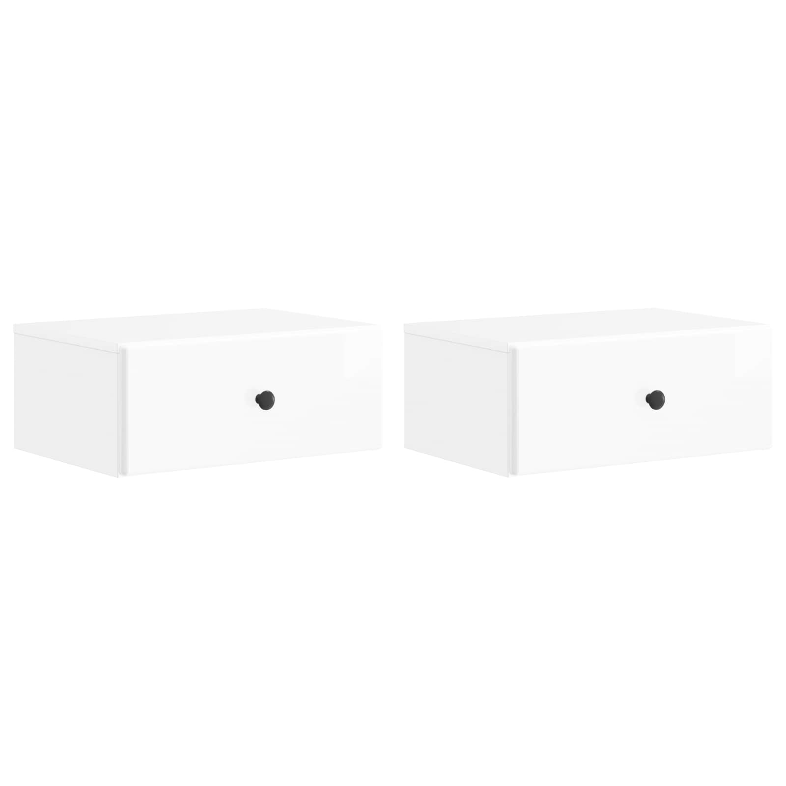 vidaXL Wandbeugel Bedkast Zwart 49 x 34,5 x 20 cm Bewerkt hout