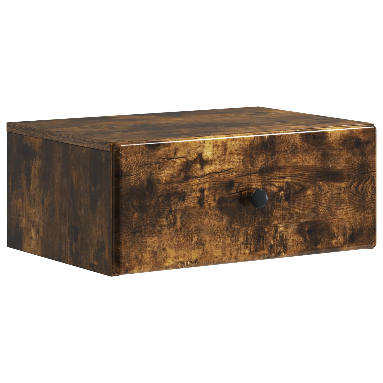 vidaXL Wandbeugel Bedkast Zwart 49 x 34,5 x 20 cm Bewerkt hout