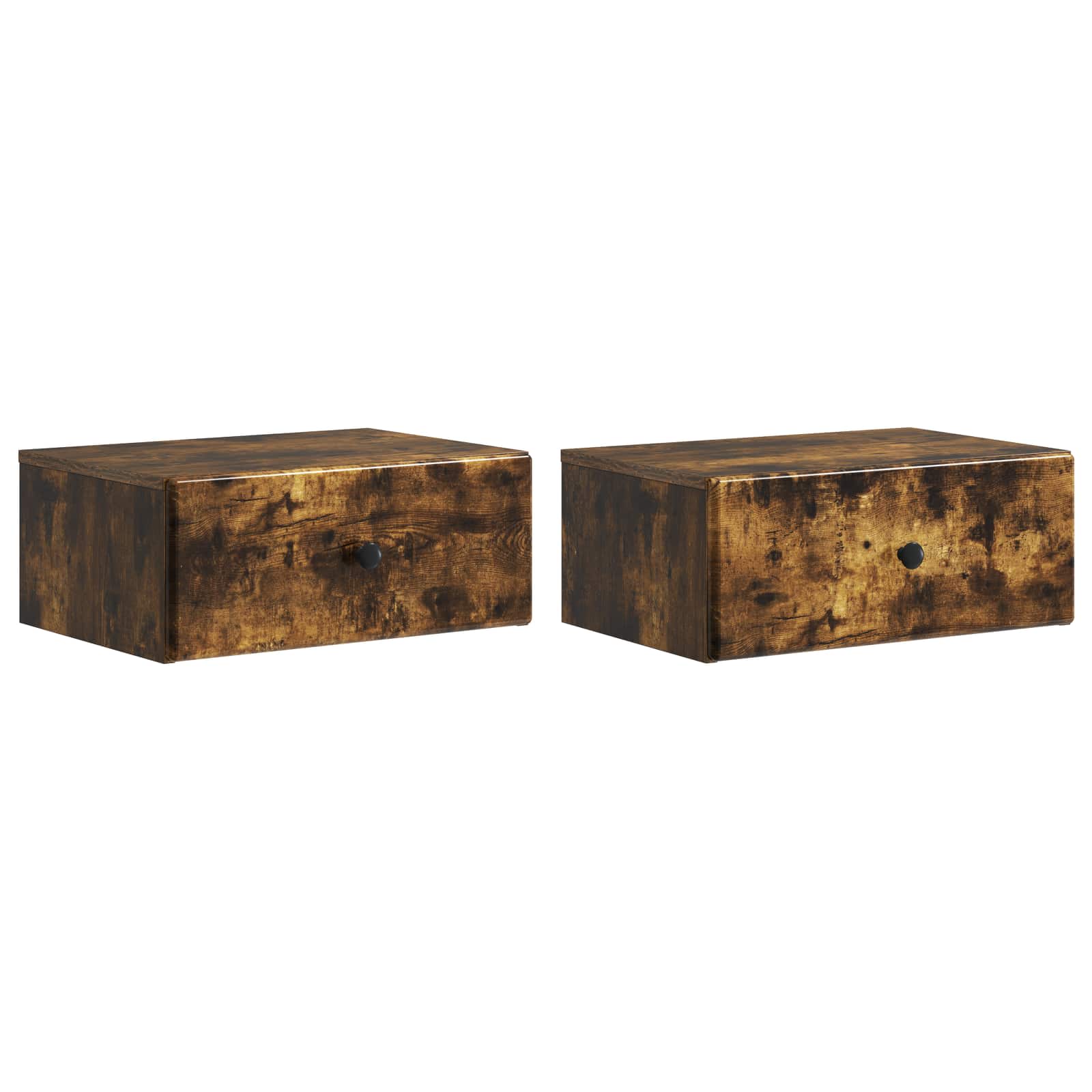 vidaXL Wandbeugel Bedkast Zwart 49 x 34,5 x 20 cm Bewerkt hout