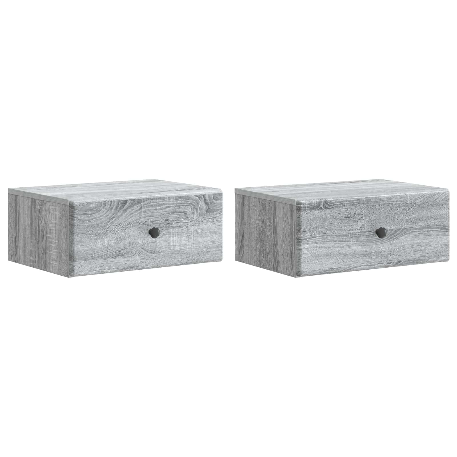 vidaXL Wandbeugel Bedkast Zwart 49 x 34,5 x 20 cm Bewerkt hout