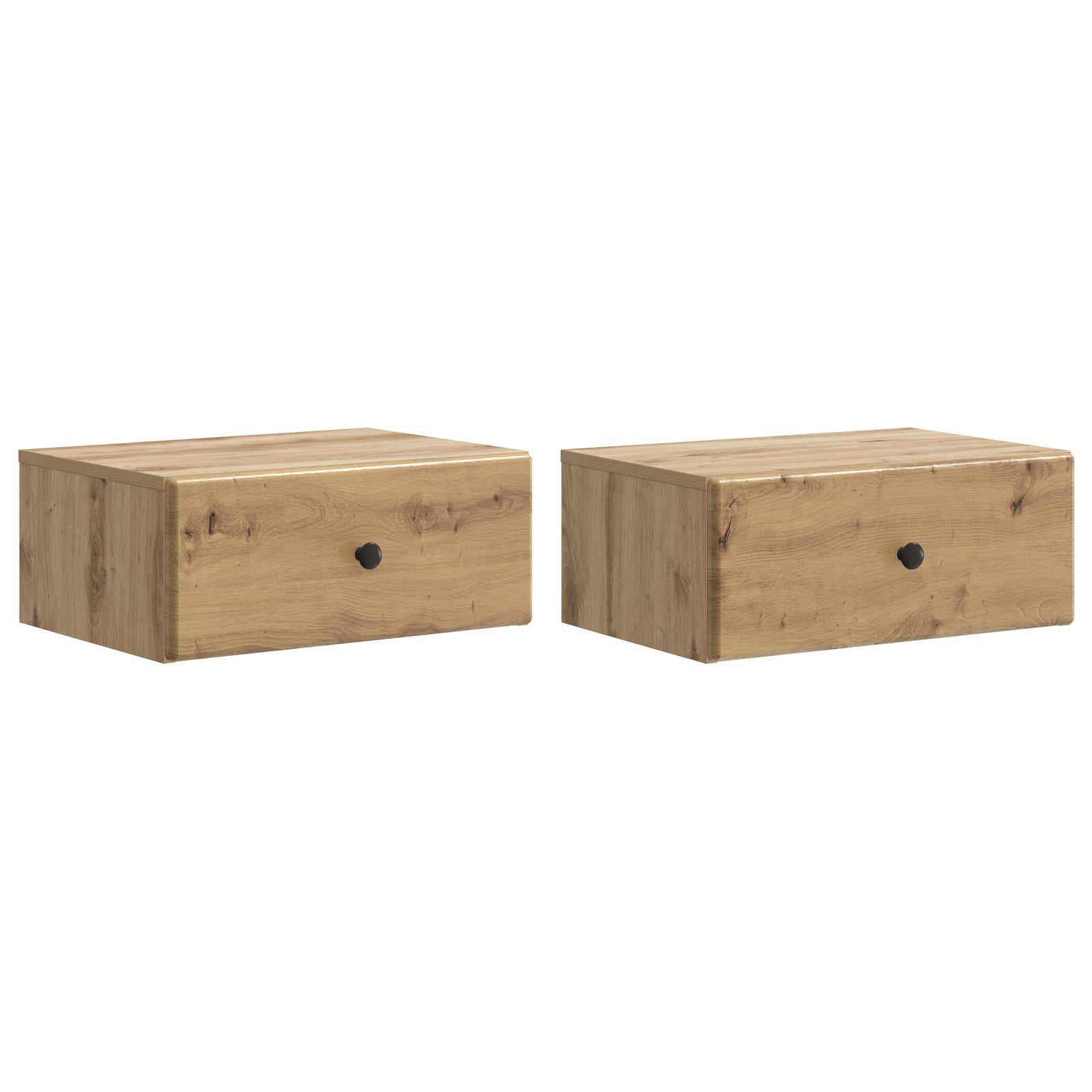vidaXL Wandbeugel Bedkast Zwart 49 x 34,5 x 20 cm Bewerkt hout