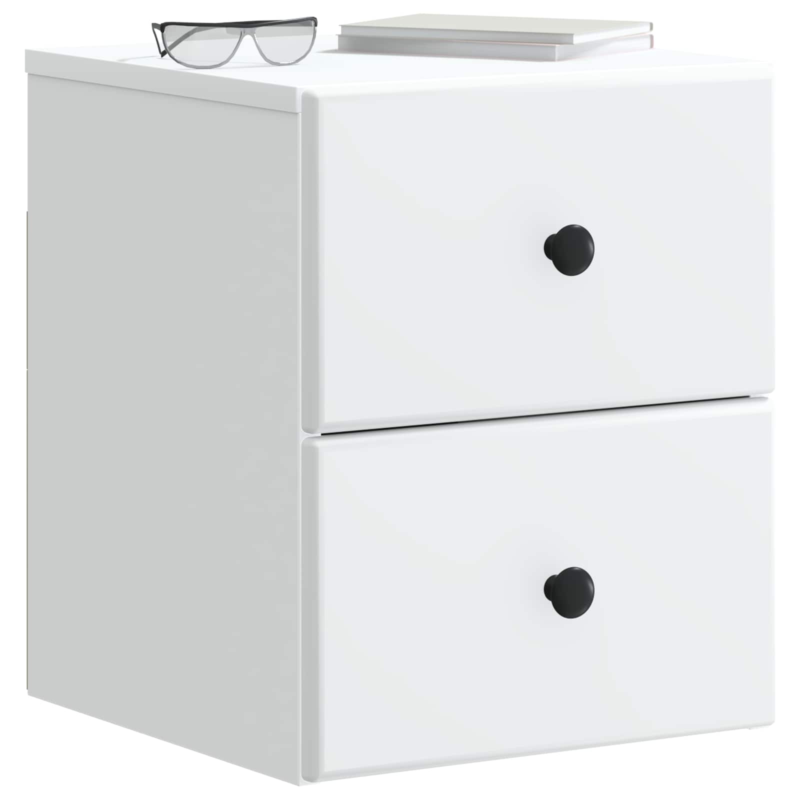 vidaXL Wandbeugel Bedkast 2 pcs Wit 34,5 x 33 x 40 cm Bewerkt hout