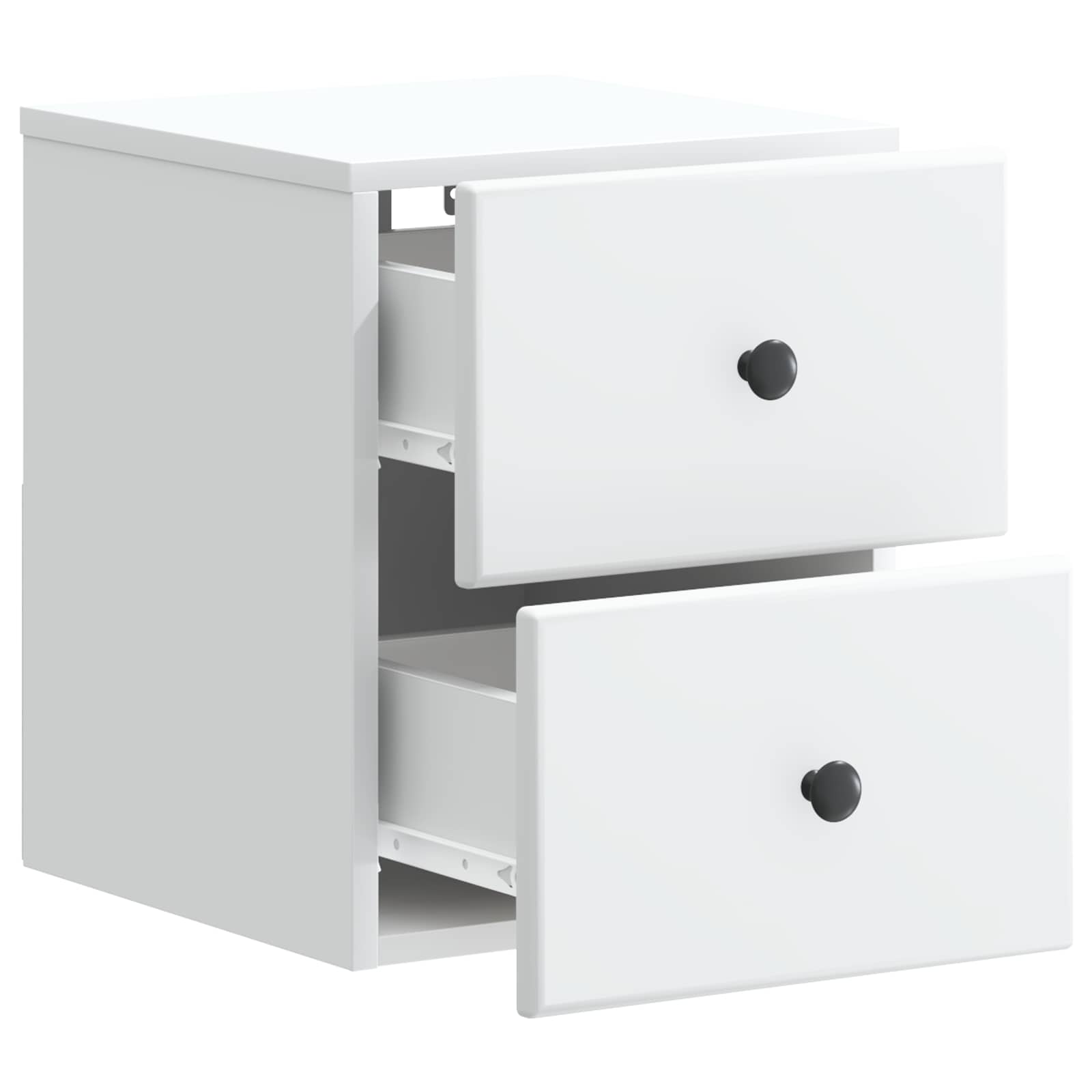vidaXL Wandbeugel Bedkast 2 pcs Wit 34,5 x 33 x 40 cm Bewerkt hout