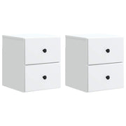 vidaXL Wandbeugel Bedkast 2 pcs Wit 34,5 x 33 x 40 cm Bewerkt hout