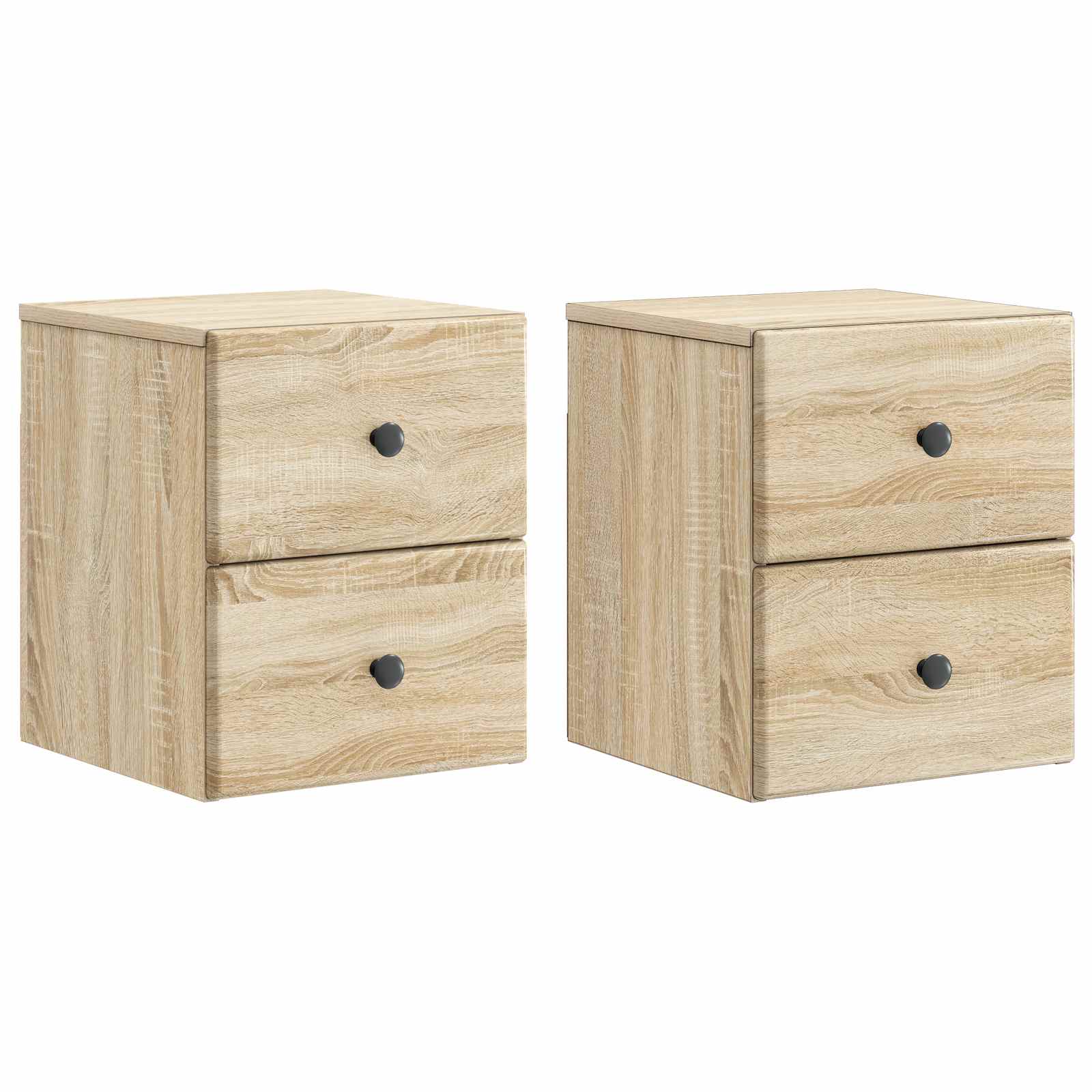 vidaXL Wandbeugel Bedkast 2 pcs Wit 34,5 x 33 x 40 cm Bewerkt hout