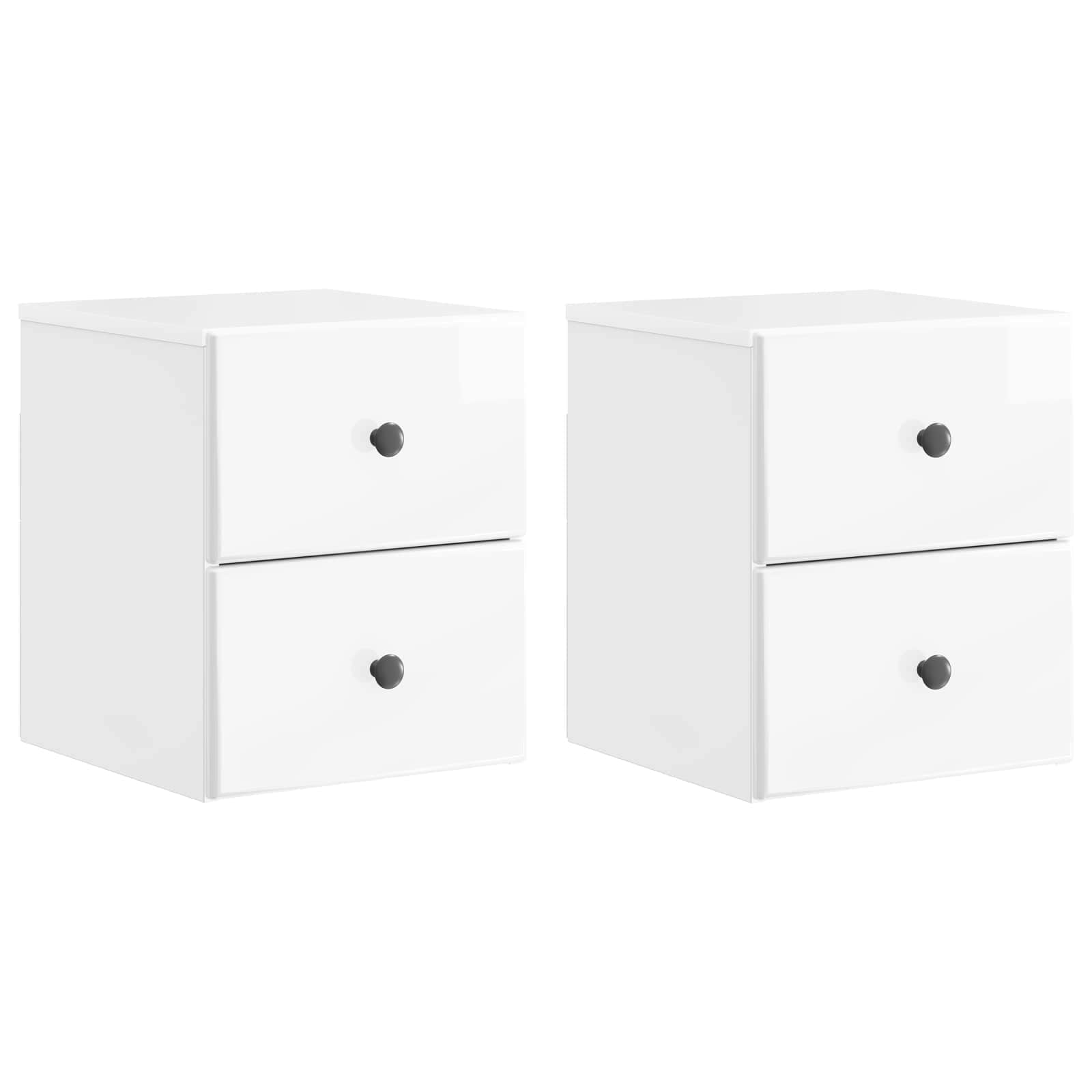 vidaXL Wandbeugel Bedkast 2 pcs Wit 34,5 x 33 x 40 cm Bewerkt hout