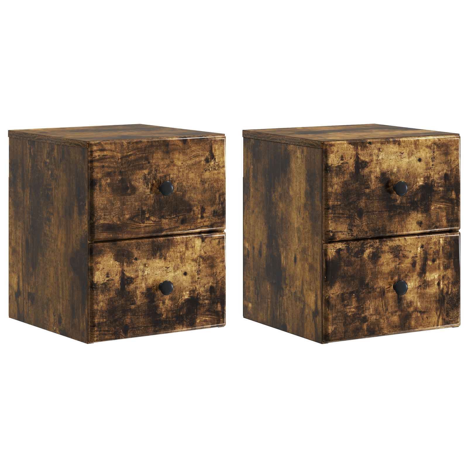 vidaXL Wandbeugel Bedkast 2 pcs Wit 34,5 x 33 x 40 cm Bewerkt hout