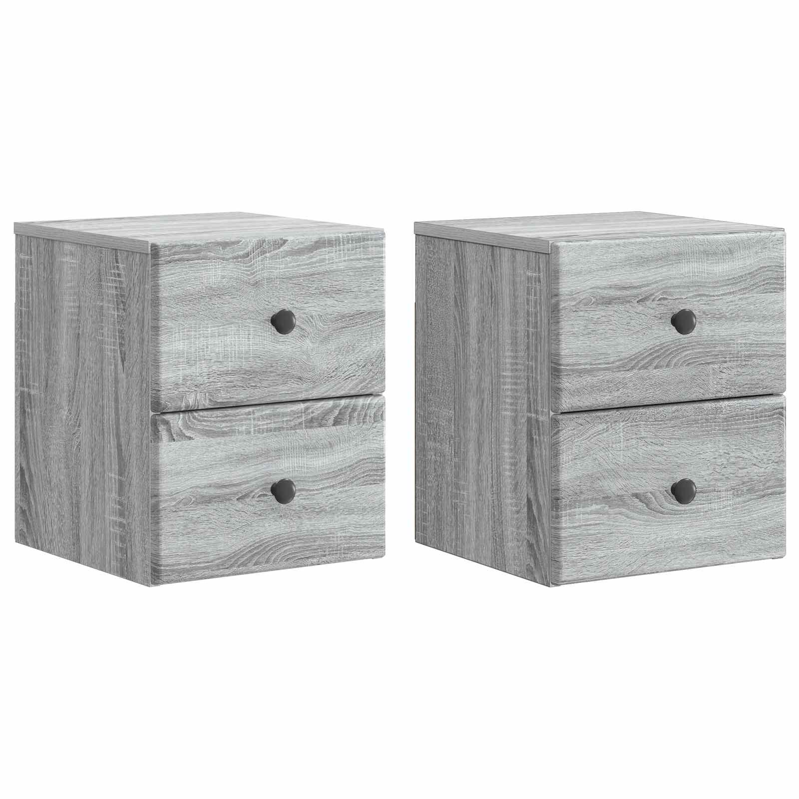 vidaXL Wandbeugel Bedkast 2 pcs Wit 34,5 x 33 x 40 cm Bewerkt hout