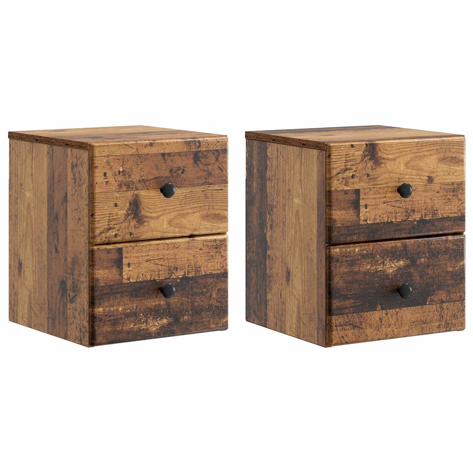 vidaXL Wandbeugel Bedkast 2 pcs Wit 34,5 x 33 x 40 cm Bewerkt hout