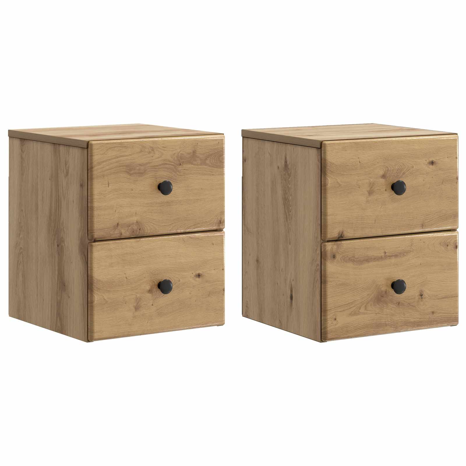 vidaXL Wandbeugel Bedkast 2 pcs Wit 34,5 x 33 x 40 cm Bewerkt hout