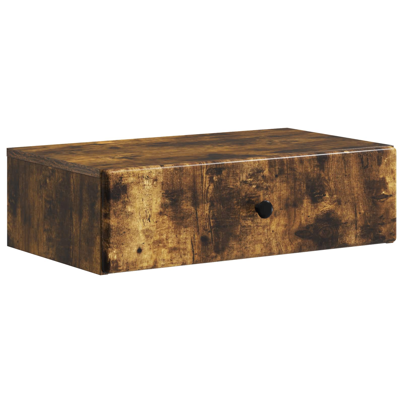 vidaXL Wandmontage Zijtafel Zwart 59 x 34,5 x 17 cm Bewerkt hout