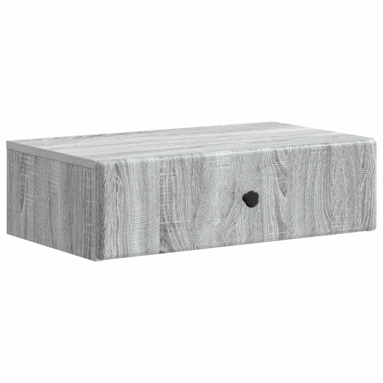 vidaXL Wandmontage Zijtafel Zwart 59 x 34,5 x 17 cm Bewerkt hout