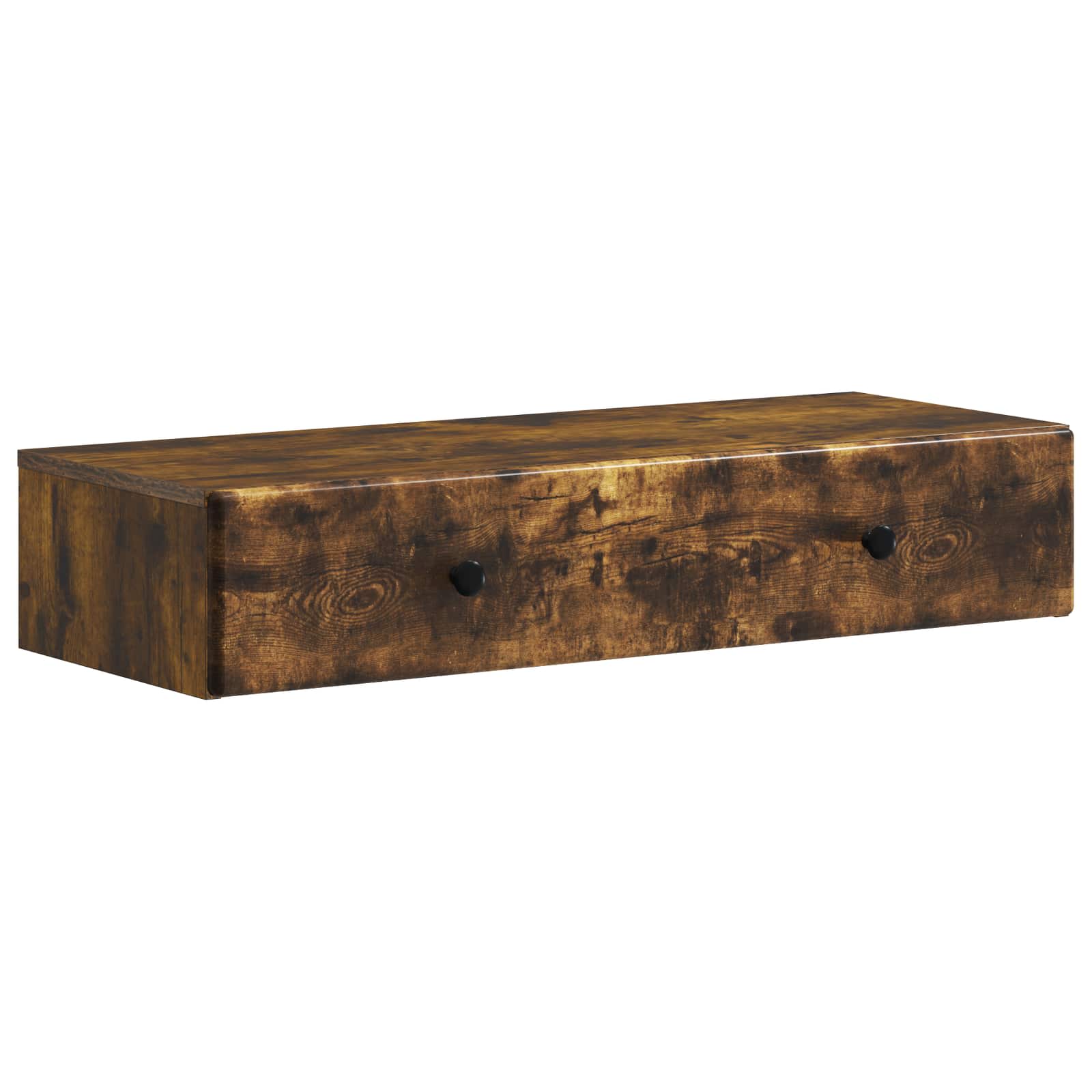 vidaXL Wandmontage Zijtafel Zwart 59 x 34,5 x 17 cm Bewerkt hout