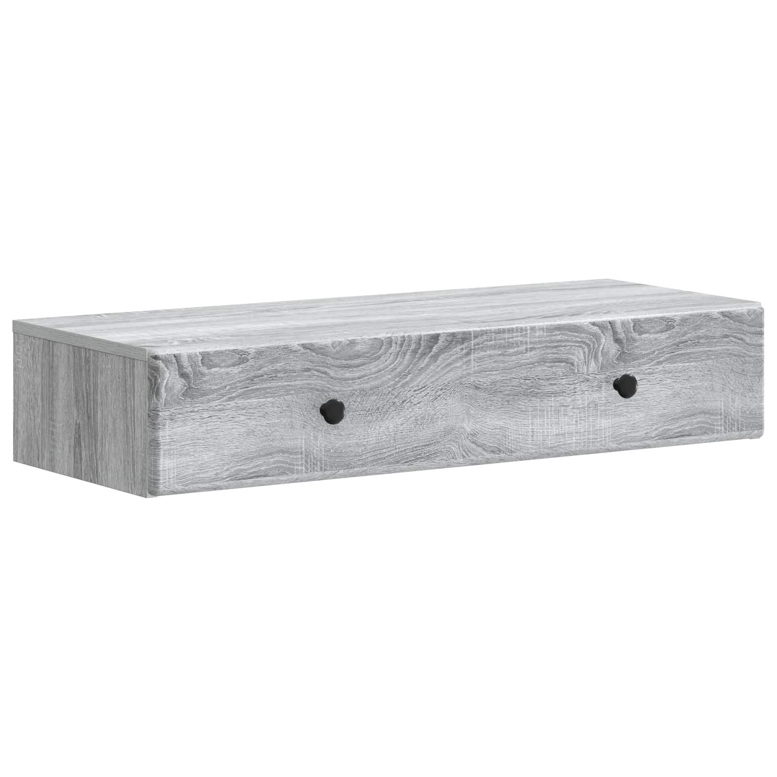 vidaXL Wandmontage Zijtafel Zwart 59 x 34,5 x 17 cm Bewerkt hout