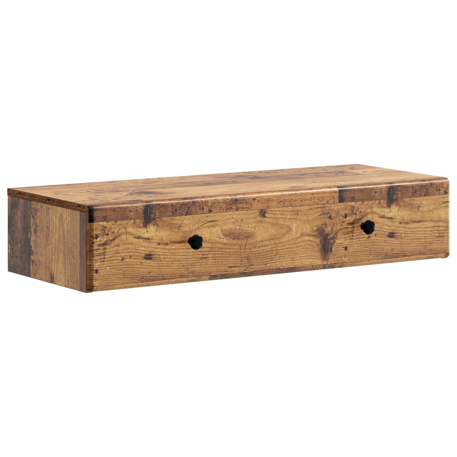 vidaXL Wandmontage Zijtafel Zwart 59 x 34,5 x 17 cm Bewerkt hout