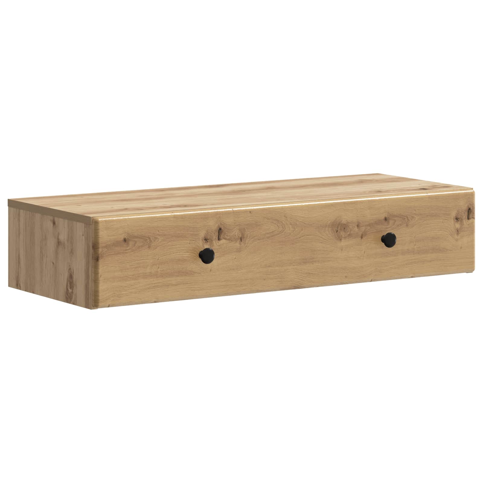 vidaXL Wandmontage Zijtafel Zwart 59 x 34,5 x 17 cm Bewerkt hout