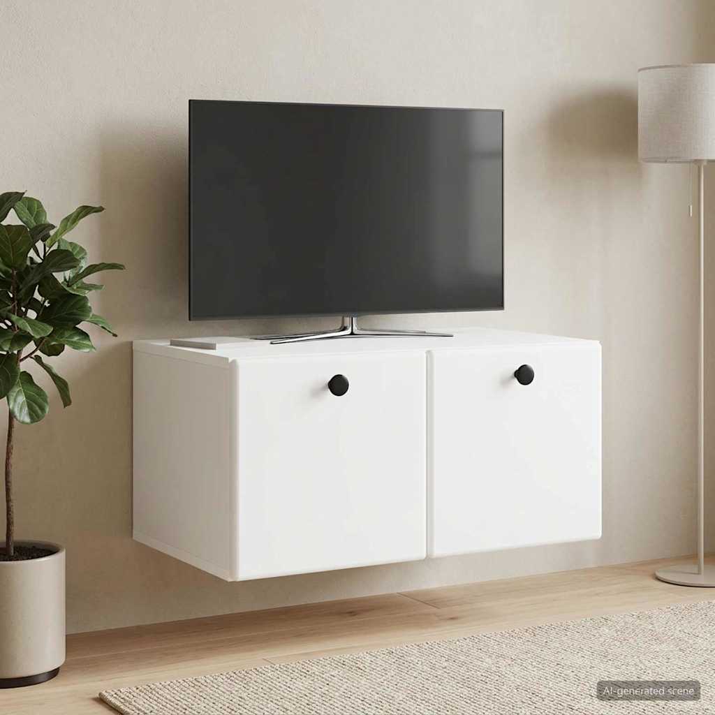 vidaXL Wandbeugel TV-kast Zwart 59,5 x 41 x 30 cm Bewerkt hout