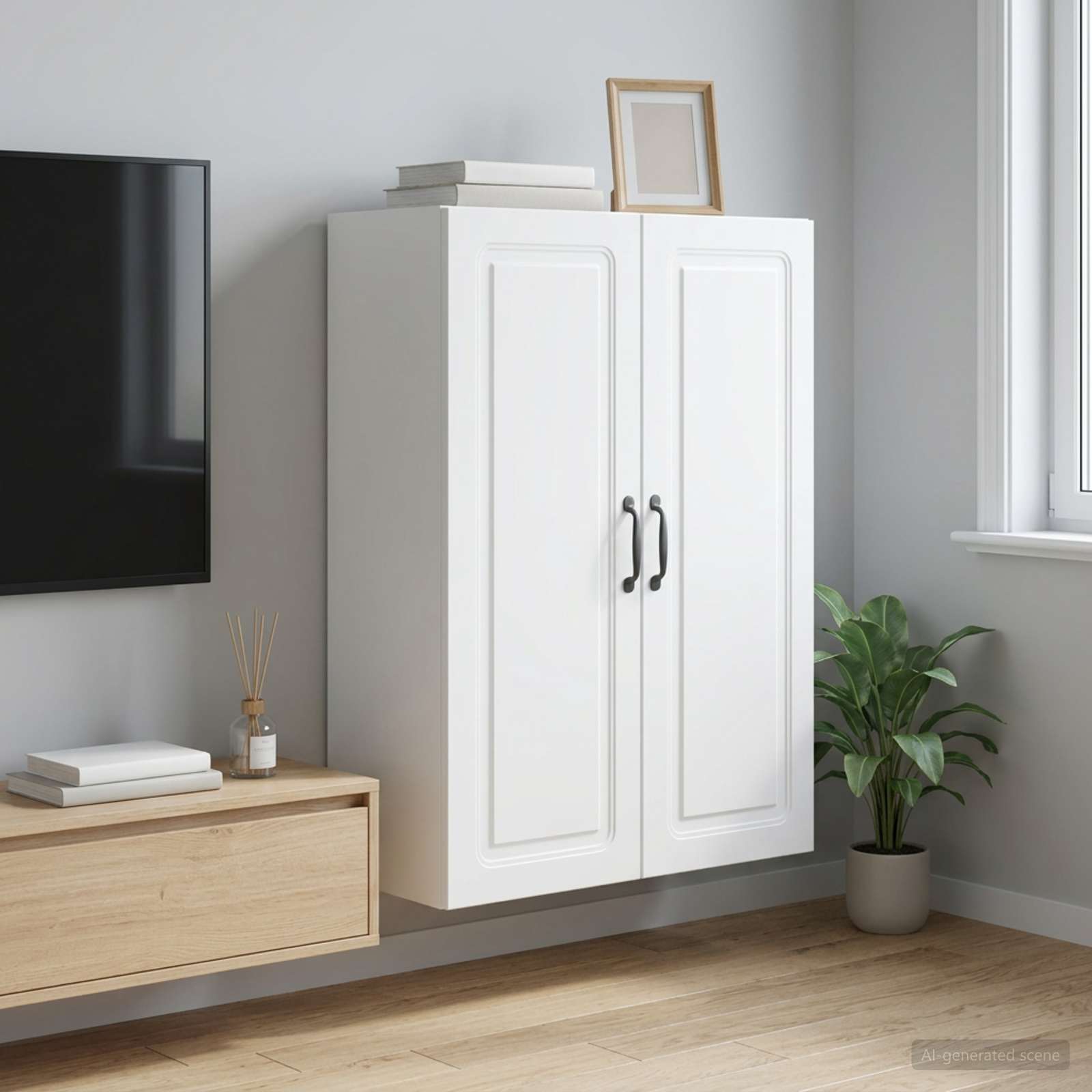 vidaXL Wandkast Wit 66 x 34,5 x 90 cm Bewerkt hout