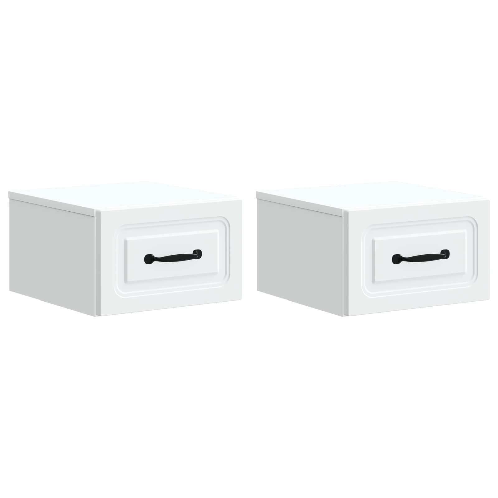 vidaXL Wandbeugel Bedkast met lade 2 pcs Oud hout 34,5 x 33 x 20 cm