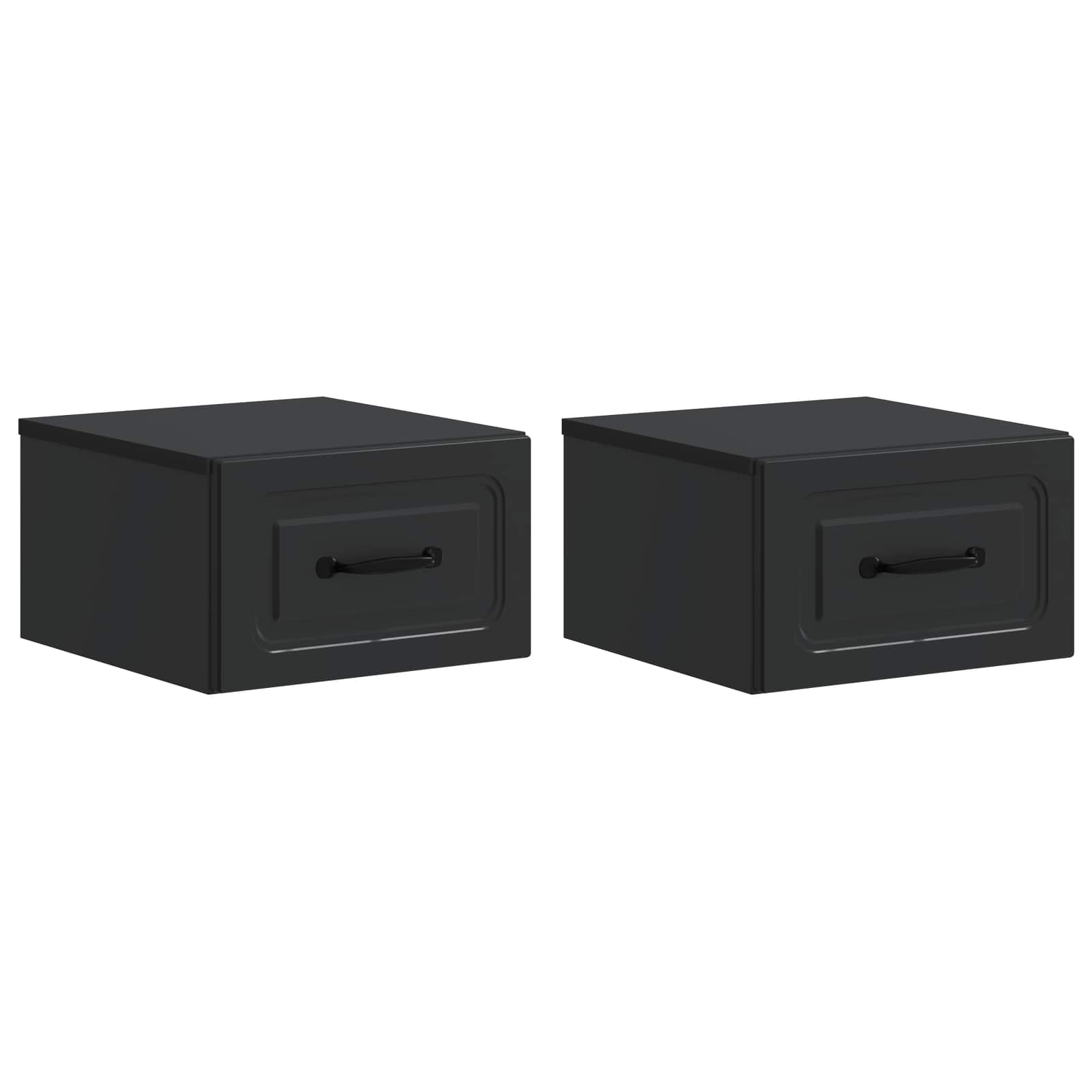 vidaXL Wandbeugel Bedkast met lade 2 pcs Oud hout 34,5 x 33 x 20 cm