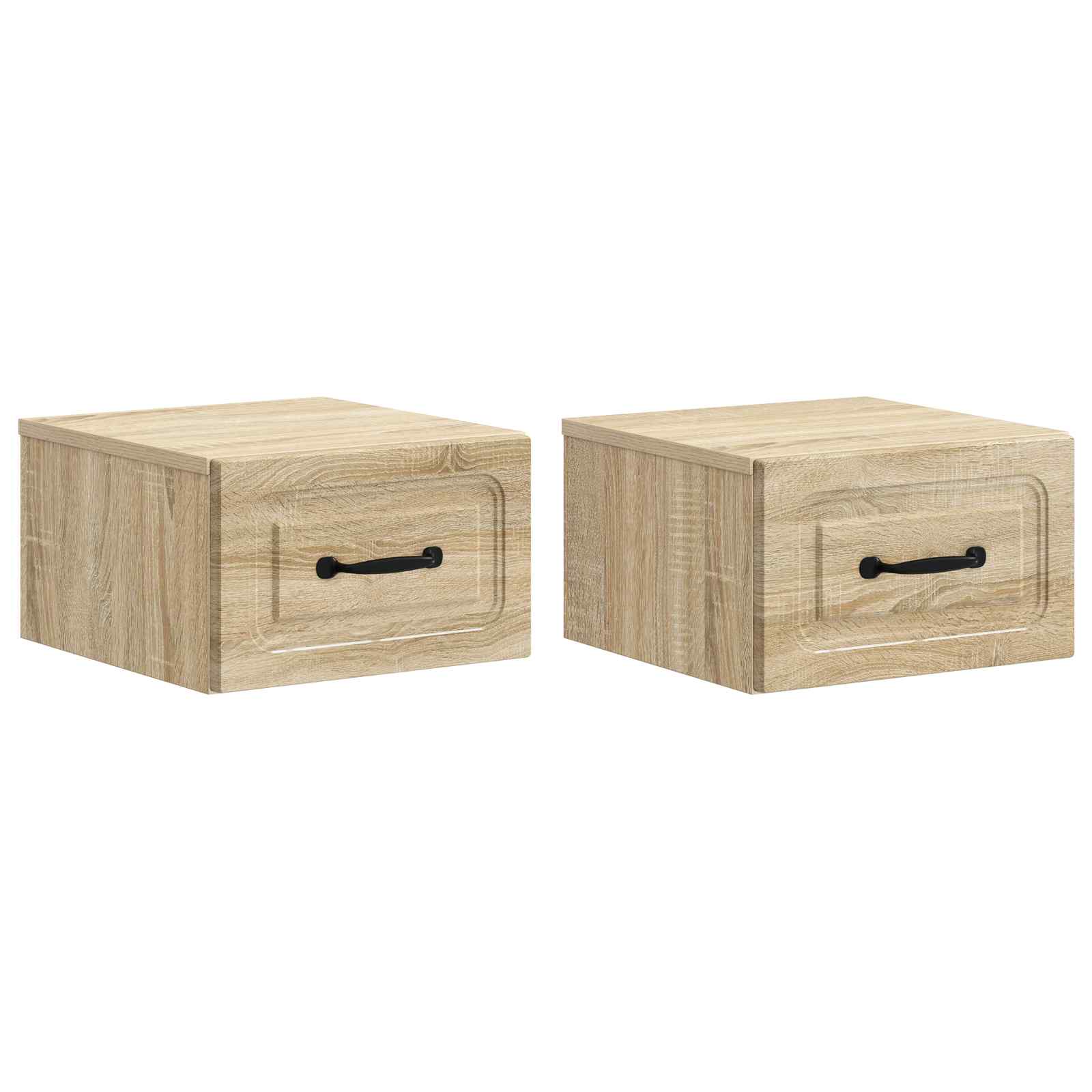 vidaXL Wandbeugel Bedkast met lade 2 pcs Oud hout 34,5 x 33 x 20 cm