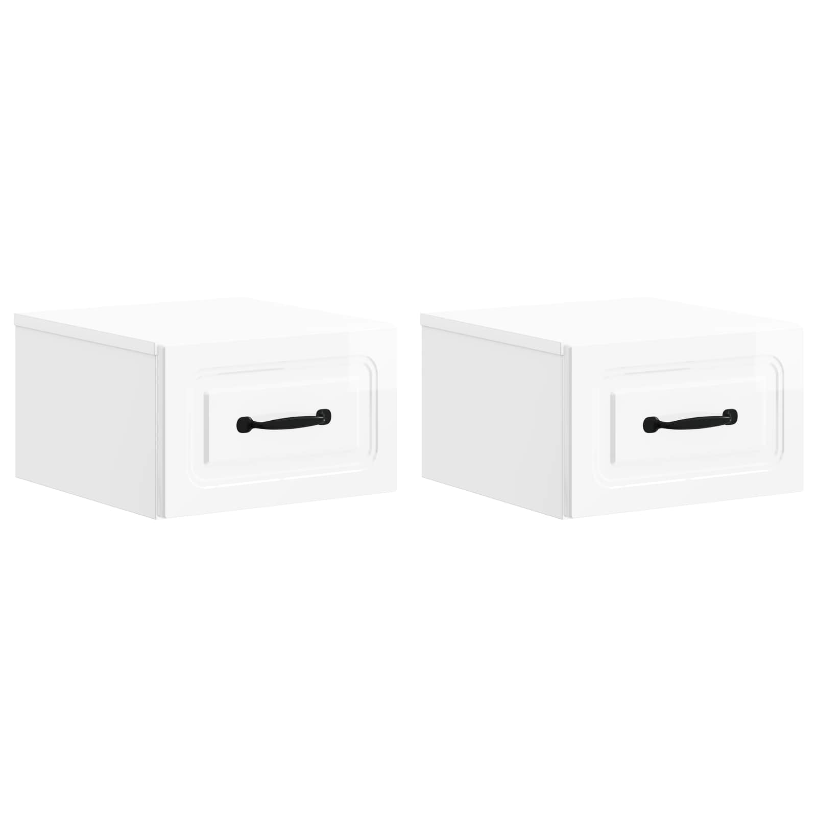 vidaXL Wandbeugel Bedkast met lade 2 pcs Oud hout 34,5 x 33 x 20 cm