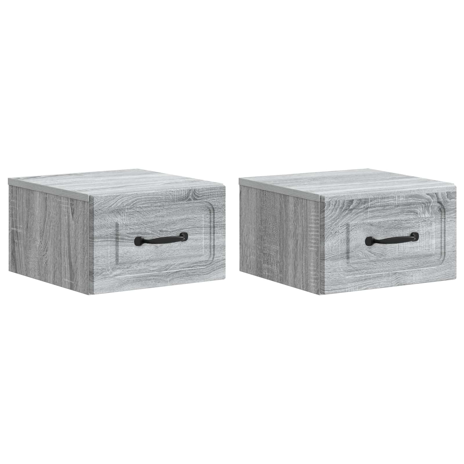 vidaXL Wandbeugel Bedkast met lade 2 pcs Oud hout 34,5 x 33 x 20 cm