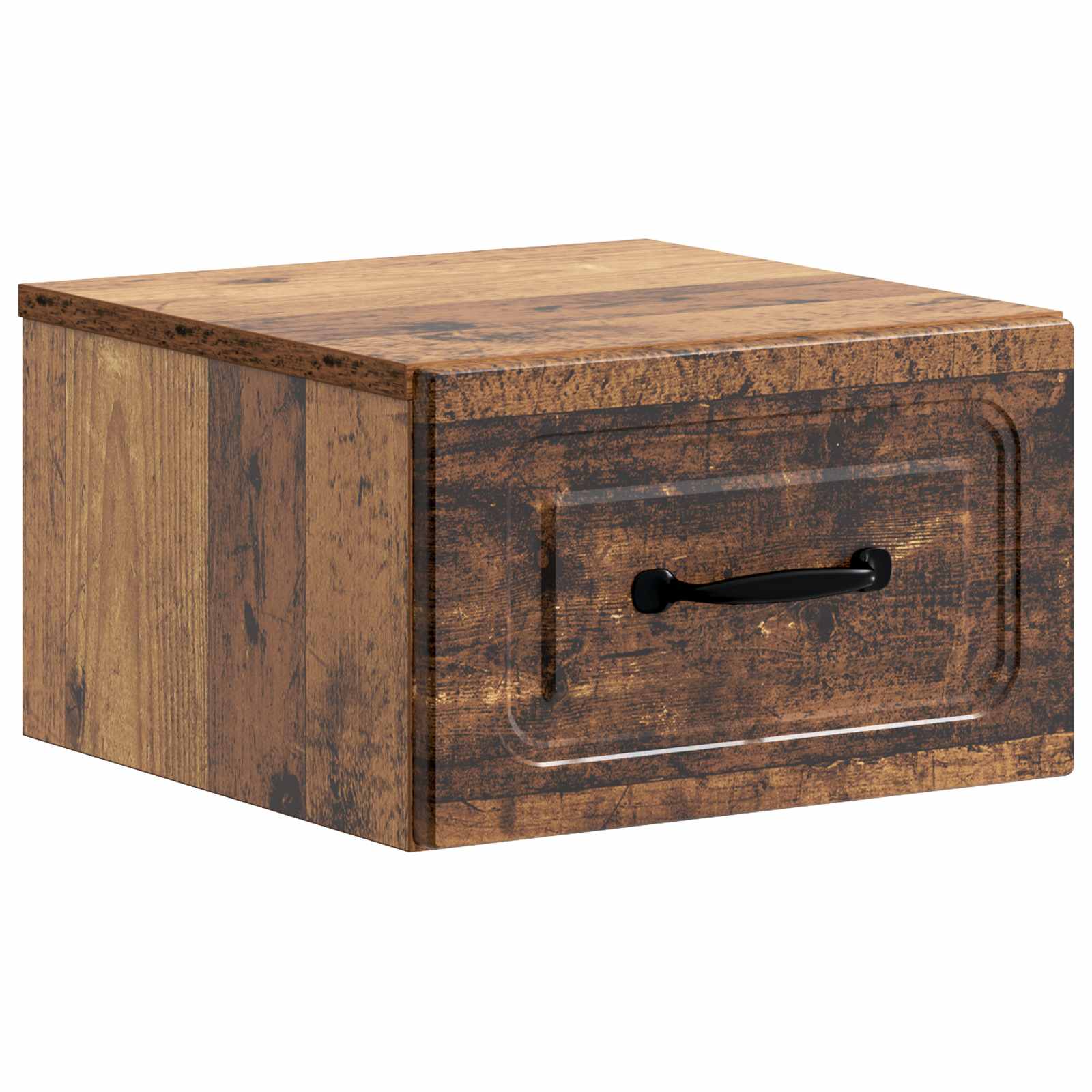 vidaXL Wandbeugel Bedkast met lade 2 pcs Oud hout 34,5 x 33 x 20 cm