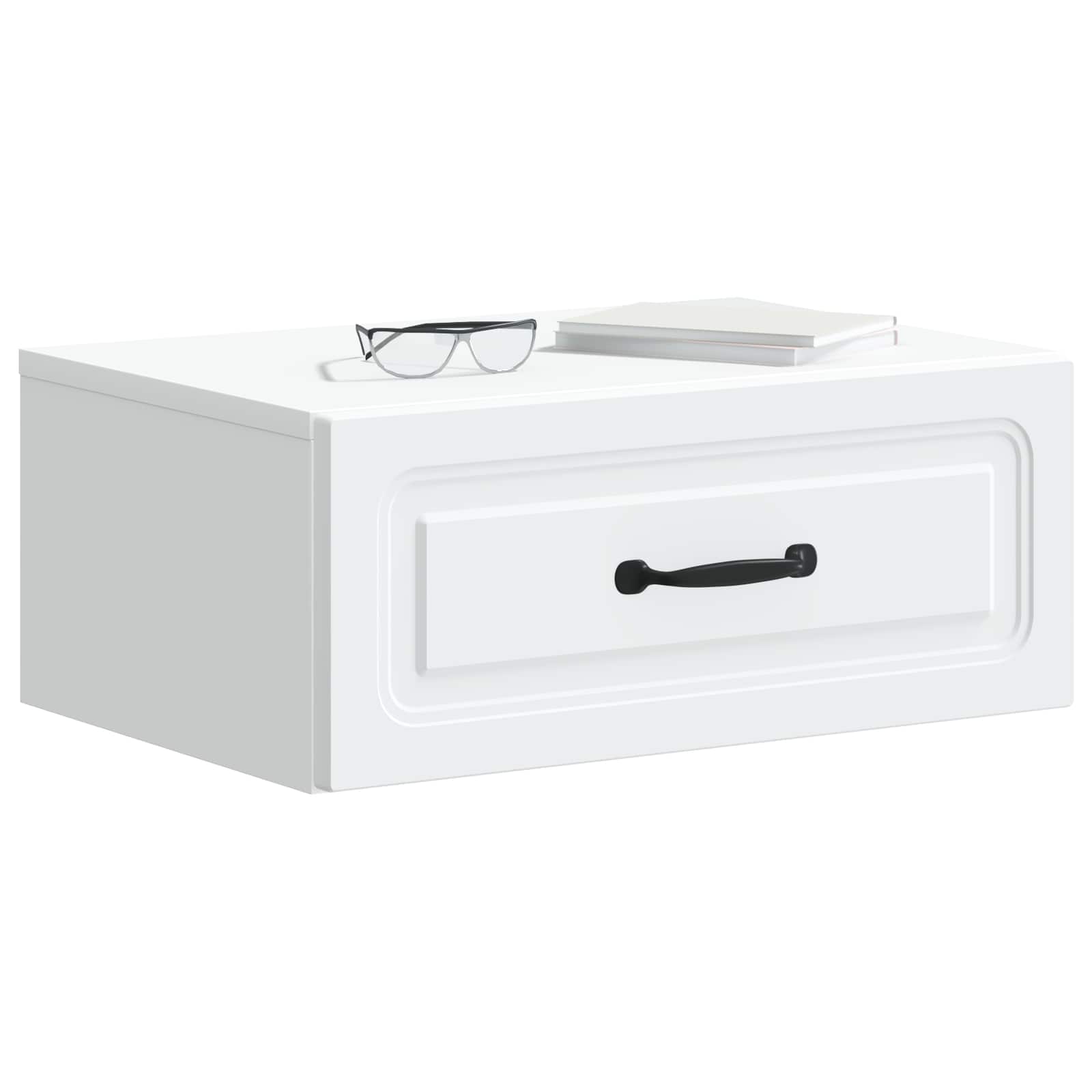 vidaXL Wandbeugel Bedkast 2 pcs Wit 49 x 34,5 x 20 cm Bewerkt hout