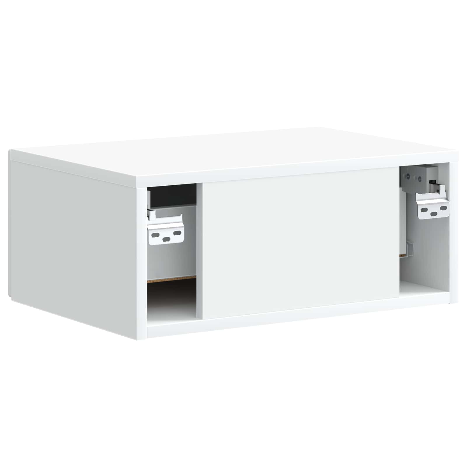 vidaXL Wandbeugel Bedkast 2 pcs Wit 49 x 34,5 x 20 cm Bewerkt hout
