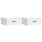 vidaXL Wandbeugel Bedkast 2 pcs Wit 49 x 34,5 x 20 cm Bewerkt hout