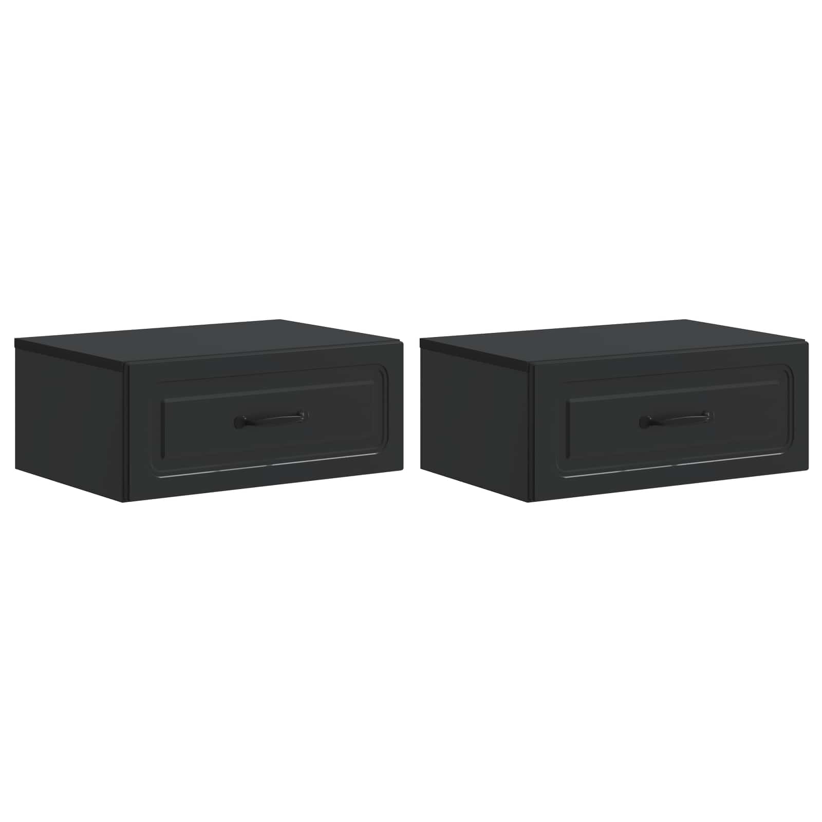 vidaXL Wandbeugel Bedkast 2 pcs Wit 49 x 34,5 x 20 cm Bewerkt hout