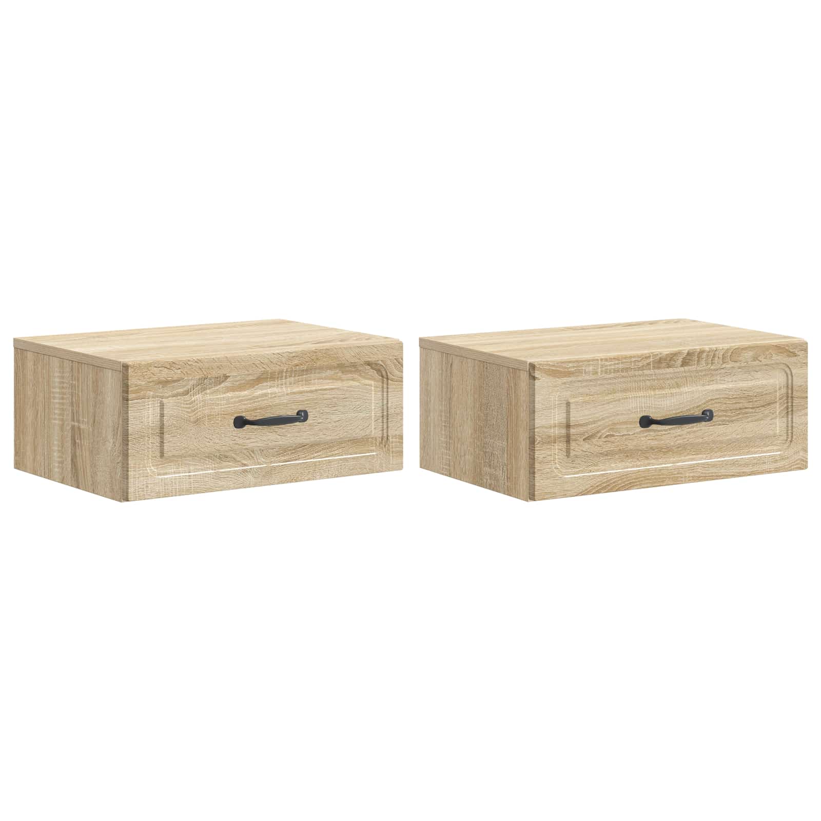 vidaXL Wandbeugel Bedkast 2 pcs Wit 49 x 34,5 x 20 cm Bewerkt hout