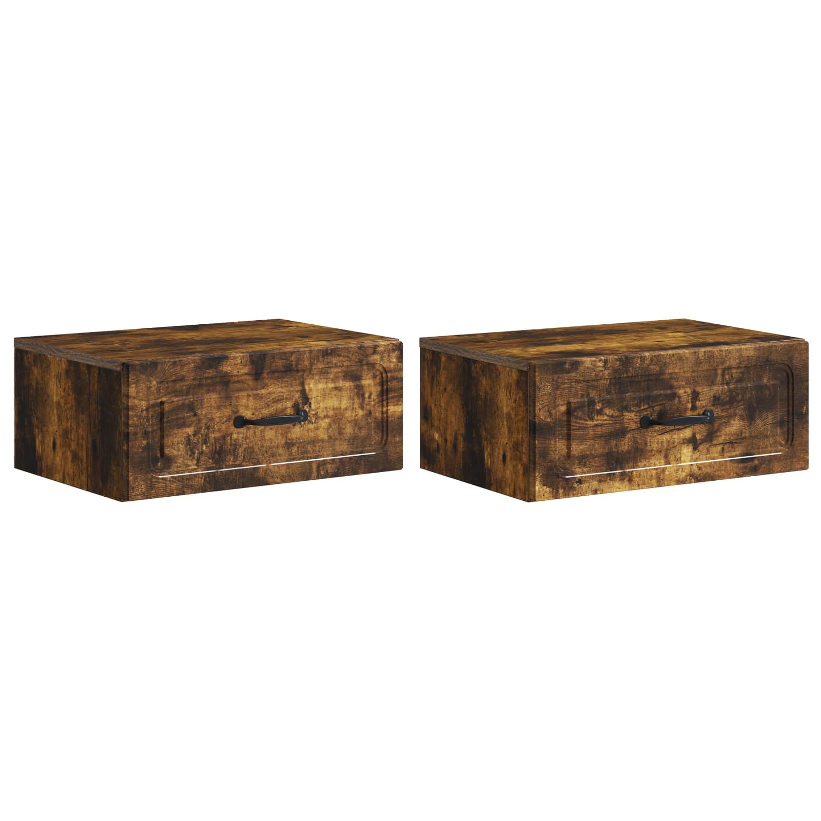 vidaXL Wandbeugel Bedkast 2 pcs Wit 49 x 34,5 x 20 cm Bewerkt hout