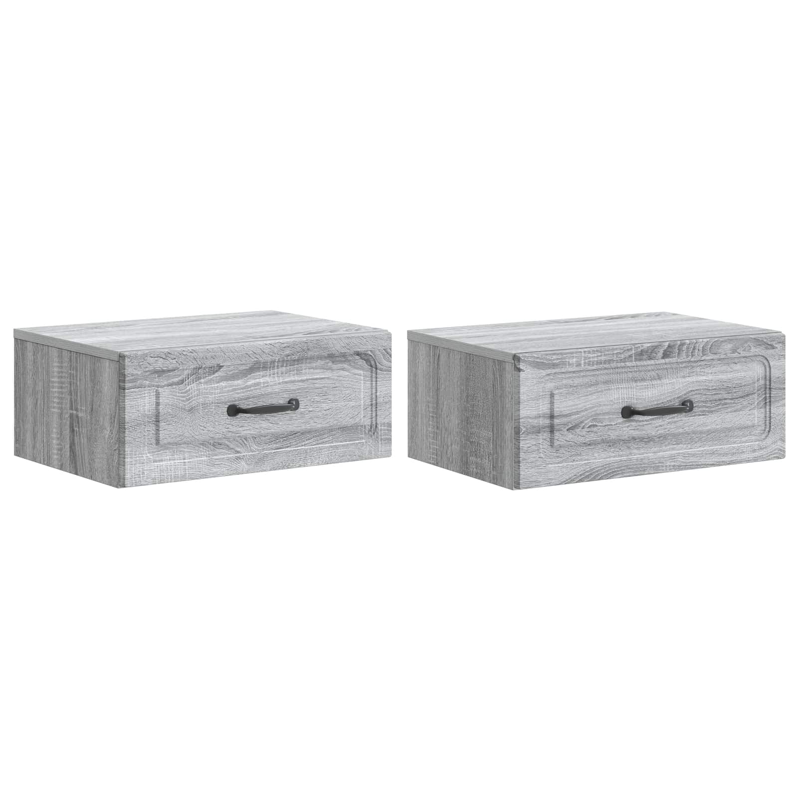 vidaXL Wandbeugel Bedkast 2 pcs Wit 49 x 34,5 x 20 cm Bewerkt hout